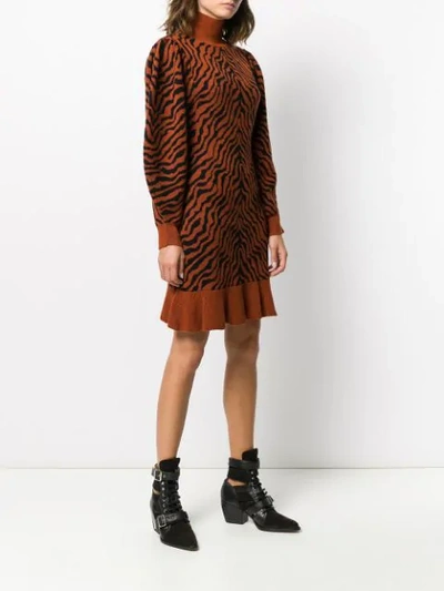 Shop Ulla Johnson Animal Knit Dress In Brown