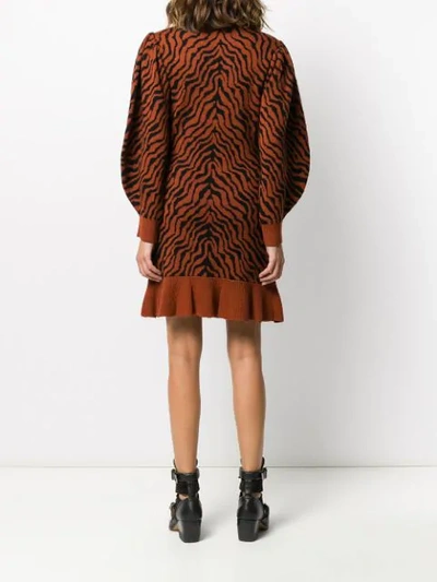 Shop Ulla Johnson Animal Knit Dress In Brown