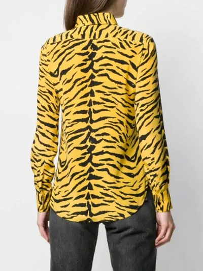 Shop Saint Laurent Zebra-print Shirt In Yellow
