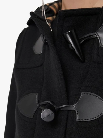 Shop Burberry Wool Blend Duffle Coat In Black