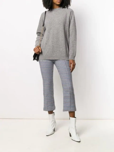 Shop Roberto Collina Long Sleeve Knit Jumper In Grey
