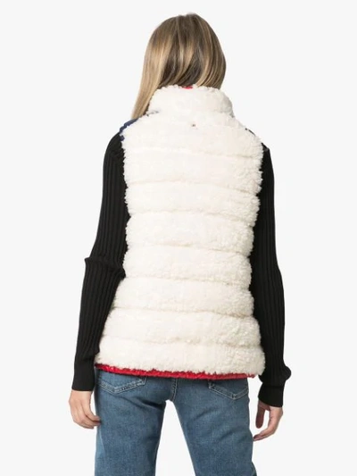 Shop Moncler Shearling-panelled Gilet In 041 White