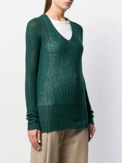 Shop Roberto Collina Ribbed Knit Sweater In Green