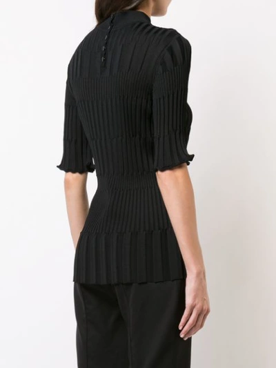 Shop Carolina Herrera Ribbed Knit Top - Black