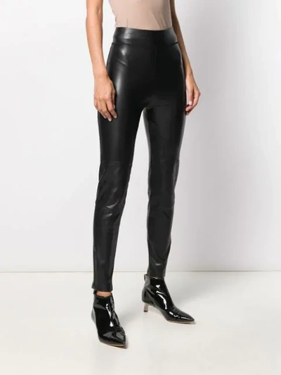 Shop Ermanno Scervino Skinny Wet-look Leggings In Black