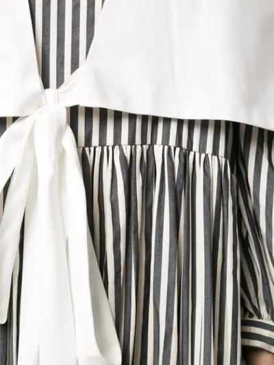Shop Vaquera Ruffled Striped Dress In Black