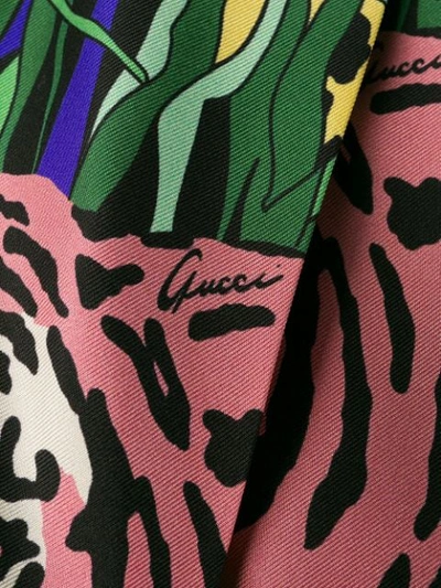 Shop Gucci Feline Garden Print Skirt In Green