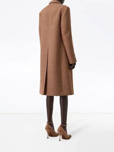 Shop Burberry Waistcoat Detail Wool Tailored Coat In Brown