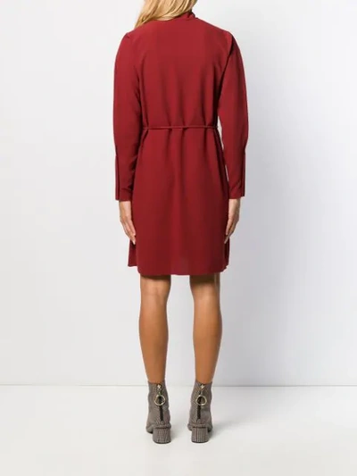 Shop See By Chloé Tie Neck Dress In Brown