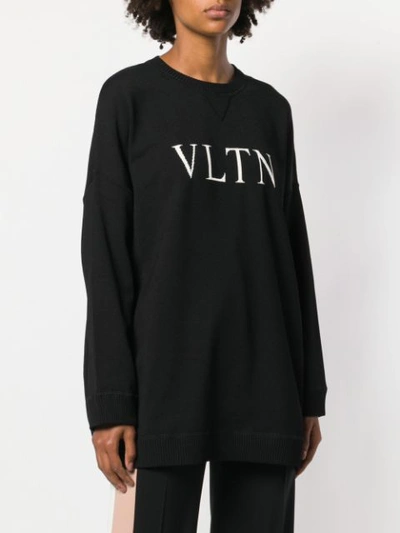 Shop Valentino Logo Printed Sweatshirt - Black