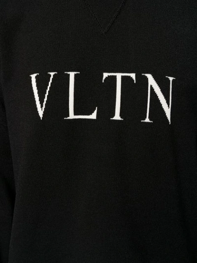 Shop Valentino Logo Printed Sweatshirt - Black