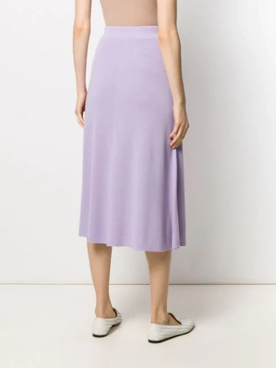 Shop Joseph Knitted Midi Skirt In Purple