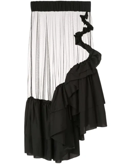 Shop Roberts Wood Sheer Tulle Skirt In Black