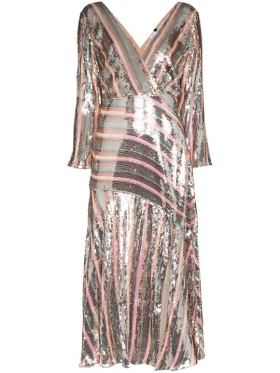 Shop Rixo London Tyra Sequinned Dress In Pink