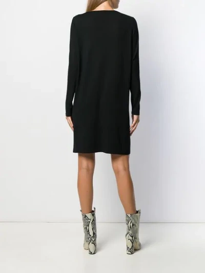 Shop Allude Colour Block Knitted Dress In Black