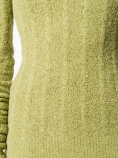 Shop Jacquemus Sofia Ribbed Roll-neck Jumper In Green