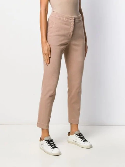 Shop Peserico Belted Slim-fit Trousers In Neutrals
