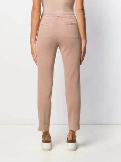 Shop Peserico Belted Slim-fit Trousers In Neutrals