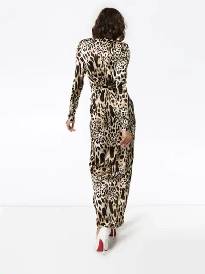 Shop Alexandre Vauthier Leopard Print Gown In Black