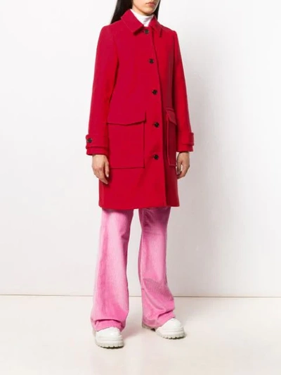 Shop Kenzo Single-breasted Coat In Red