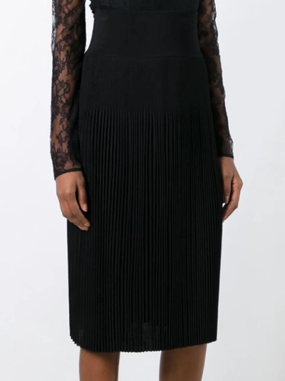 Shop Givenchy Knee Length Pleated Skirt In Black
