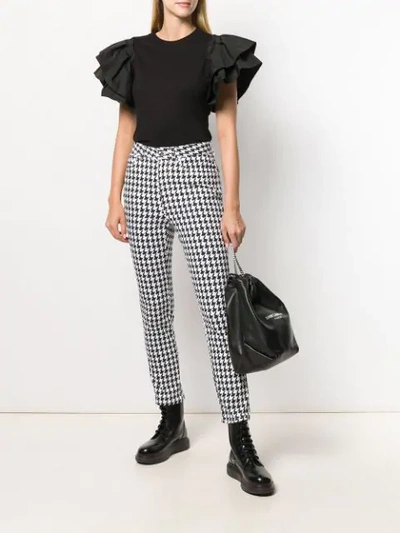 Shop Alexander Mcqueen Houndstooth Print Jeans In White