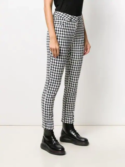 Shop Alexander Mcqueen Houndstooth Print Jeans In White
