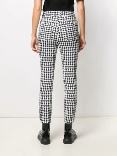 Shop Alexander Mcqueen Houndstooth Print Jeans In White