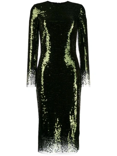 Shop Ermanno Scervino Sequin Midi Dress In Green