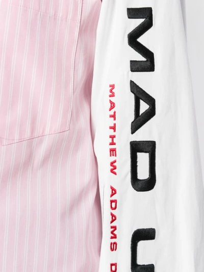 Shop Matthew Adams Dolan Arm Logo Striped Shirt - Pink