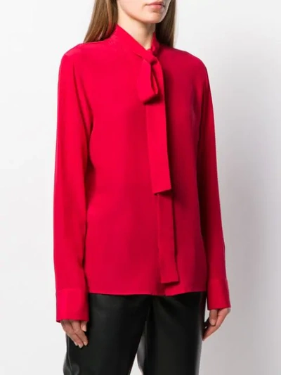 Shop Haider Ackermann Neck-tie Blouse In Red
