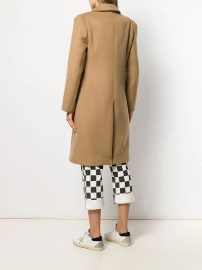 Shop P.a.r.o.s.h Double Breasted Midi Coat In Neutrals