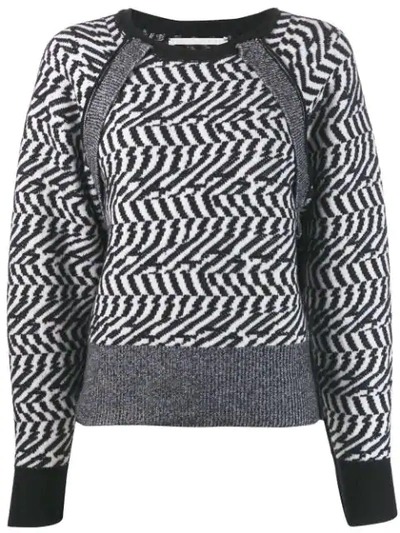 Shop Stella Mccartney Herringbone Glitch Sweater In Black