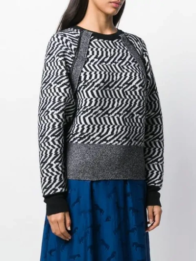 Shop Stella Mccartney Herringbone Glitch Sweater In Black