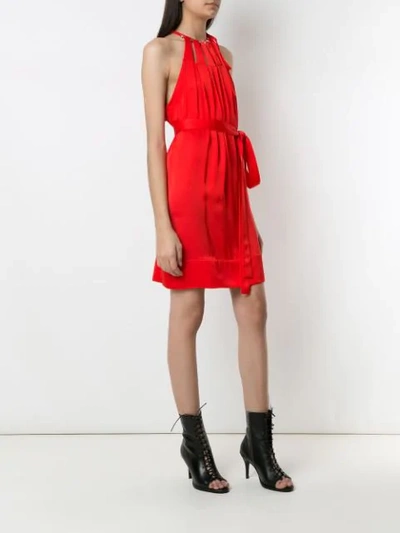 Shop Reinaldo Lourenço Cut Out Short Dress In Red