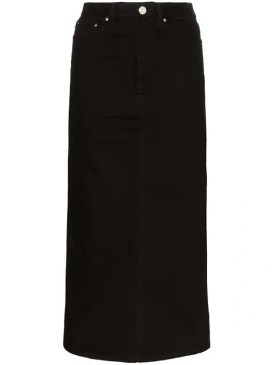 Shop Totême Bitti Denim Midi Skirt In Black