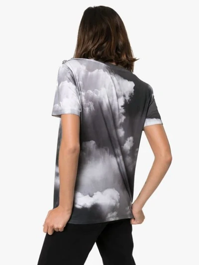 Shop Balmain Cloud Print Logo T In Grey