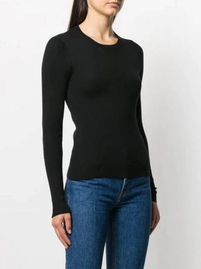 Shop Dolce & Gabbana Ribbed Fitted Long-sleeved Top In Black