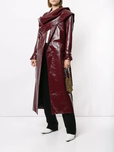 Shop Aleksandre Akhalkatsishvili Scarf-detail Trench Coat In Red