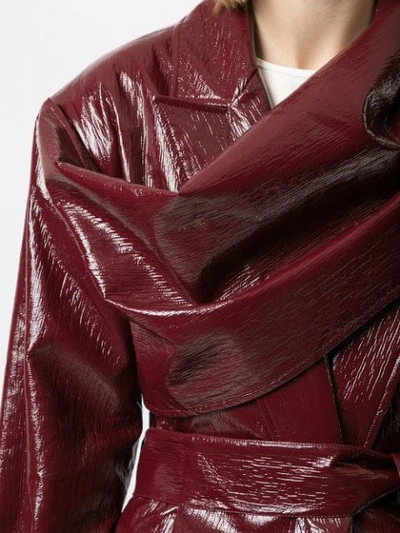 Shop Aleksandre Akhalkatsishvili Scarf-detail Trench Coat In Red