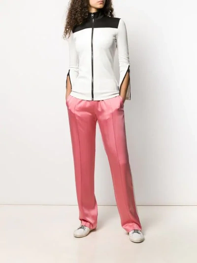 Shop Moncler Casual Track Style Trousers In Pink