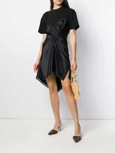 Shop Alexander Wang Cinched T-shirt Slip Dress In Black