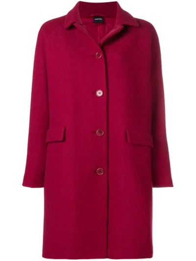 Shop Aspesi Single Breasted Coat - Red