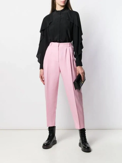 ALEXANDER MCQUEEN PEG HIGH-WAIST TROUSERS - 粉色