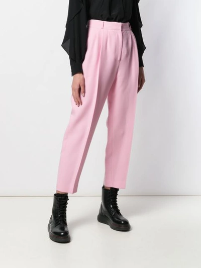 ALEXANDER MCQUEEN PEG HIGH-WAIST TROUSERS - 粉色