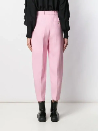 ALEXANDER MCQUEEN PEG HIGH-WAIST TROUSERS - 粉色