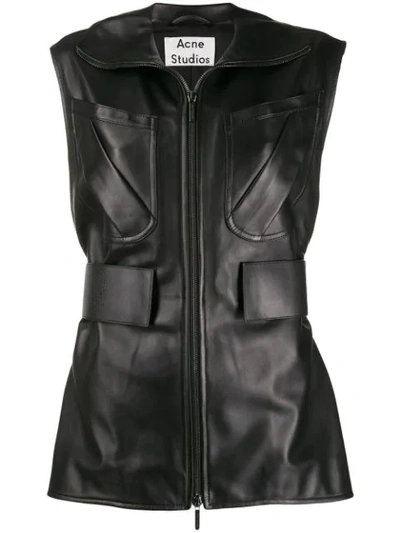 Shop Acne Studios Zip-up Waistcoat In Black