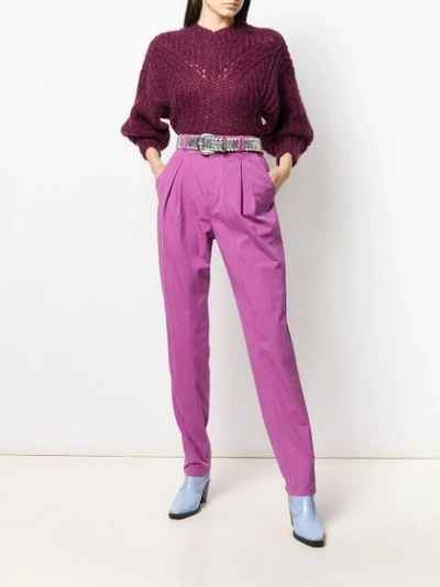 Shop Isabel Marant High Waist Trousers In 40fa Fuchsia