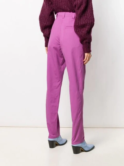 Shop Isabel Marant High Waist Trousers In 40fa Fuchsia