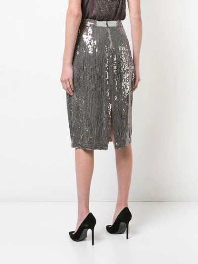 Shop Alice And Olivia Embell Sequin Pencil Skirt In Grey